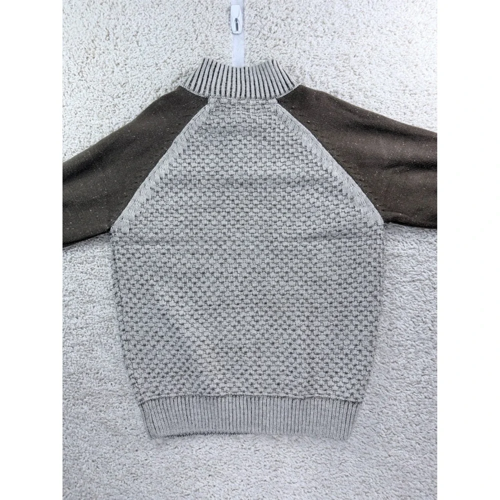 Park Slope Mock Neck Sweater Mens Large Brown Tan NEW Button Textured Pullover